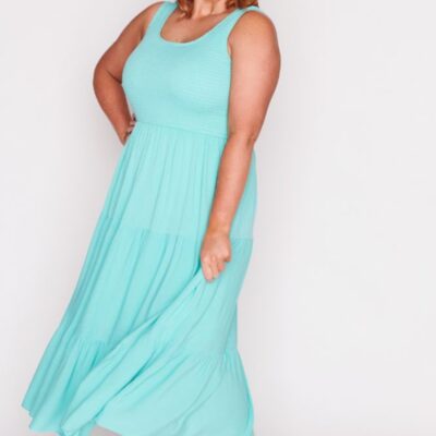 Dresses Lorraine Designs  | Krystie Sea Green Shirred Dress