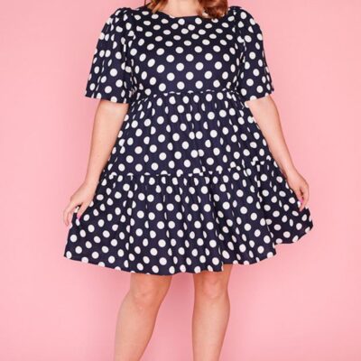 Dresses Lorraine Designs  | Isadora Navy & White Spot Dress