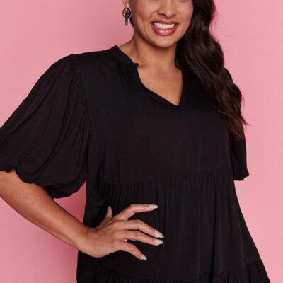 Tops Lorraine  | Monte Black Blouse