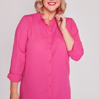 Tops Lorraine Designs  | Asher Pink Longline Shirt