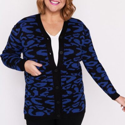 Knits & Cardigans Lorraine Designs  | Angeline Cobalt Animal Cardigan