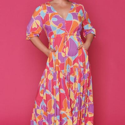 Dresses Ebby u0026 I  | Adeline Lovely Lines Gelato Maxi Dress