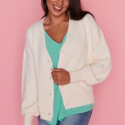 Knits & Cardigans Lorraine Designs  | Fluffy Ivory Cardi