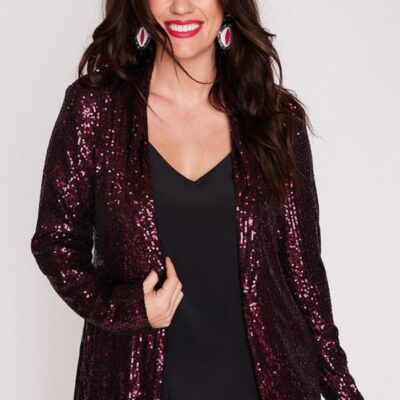 Jackets & Coats Lorraine  | Glow Pink Sequin Blazer