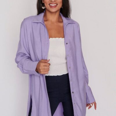 Tops Lorraine Designs  | Darcy Purple Long Shirt