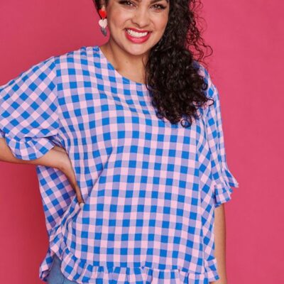 Tops Label of Love  | Clio Blue Check Blouse