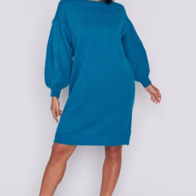 Dresses Lorraine Designs  | Cozy Harbour Blue Knit Dress