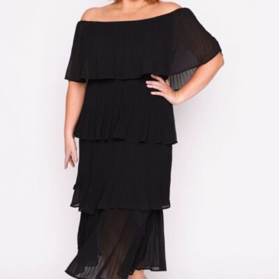 Dresses Lorraine Designs  | Faire Black Pleated Dress