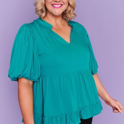 Tops Lorraine  | Monte Teal Blouse