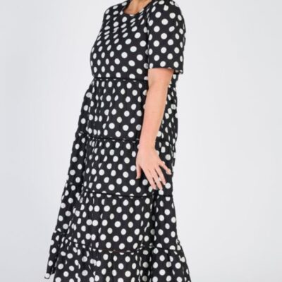 Dresses Lorraine Designs  | Aurelia Black & White Spots Maxi Dress