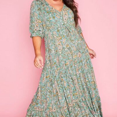 Dresses Ebby u0026 I  | Adeline Green Paisley Maxi Dress