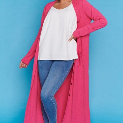 Knits & Cardigans Lorraine Designs  | Hana Hot Pink Duster Cardi