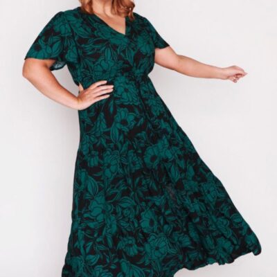 Dresses Lorraine  | Alexia Midnight Green Dress