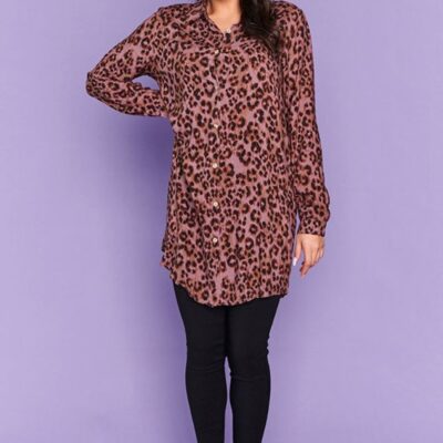 Tops Lorraine Designs  | Aubree Chocolate Leopard Shirt