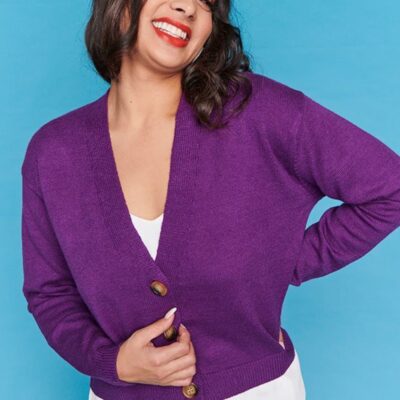 Knits & Cardigans Lorraine Designs  | Norma Purple Cardi