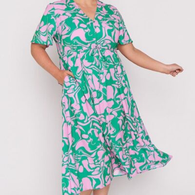 Dresses Lorraine Designs  | Marley Green Pink Abstract Dress