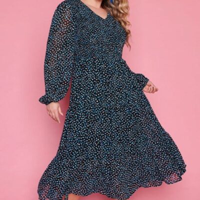 Dresses Lorraine Designs  | Dijon Petrol Spot Dress